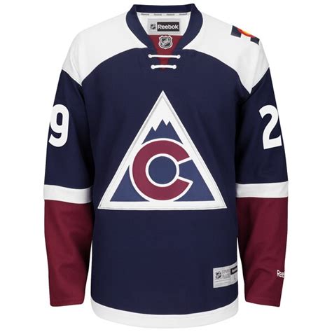 Men's Colorado Avalanche Nathan MacKinnon Reebok Navy Alternate Premier ...