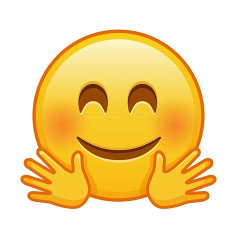 A Yellow Emoticive Smiley Face With Two Hands On It S Chest And Eyes Closed