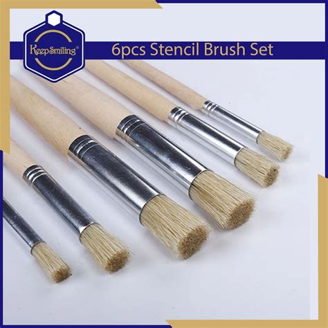 Keeps Smiling Pcs Wooden Stencil Brushes For Art Project Acrylic Oil