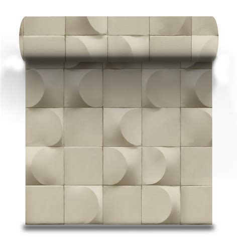 Papier peint intissé Affinity bloc 3d beige ecru Leroy Merlin