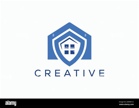 Creative And Minimal Shield Home Logo Vector Template Security Home