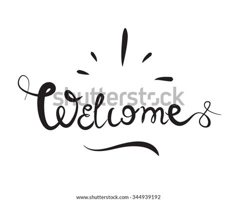 Welcome Hand Drawn Lettering Your Designs Stock Vector Royalty Free