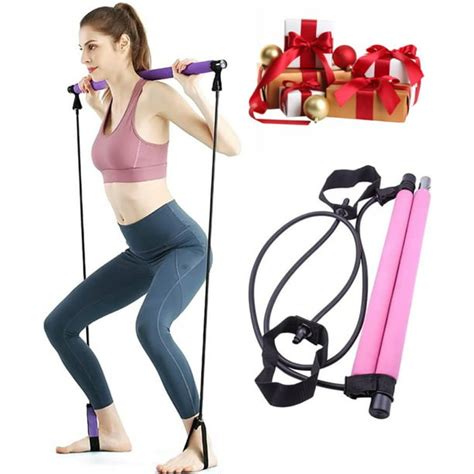 Aptoco Pilates Bar Resistance Band For Women Men Portable Home Gym Workout Latex Exercise Band