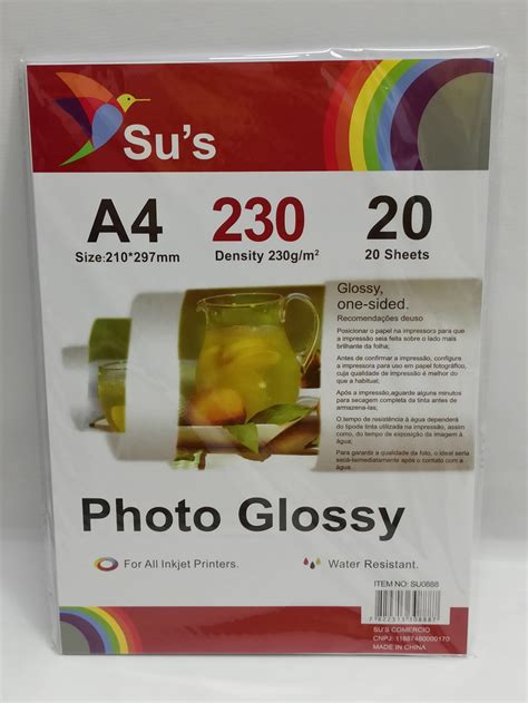 Papel Fotográfico 230g A4 à Prova Dágua 1200 Folhas Sus Elo7