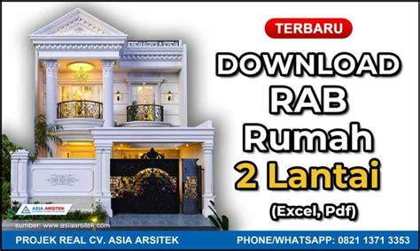 Download Rab Rumah 2 Lantai Excel Luas 600 Meter Asia Arsitek