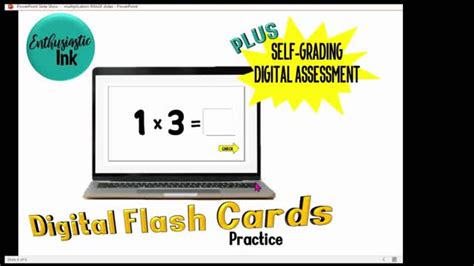 Digital Multiplication Flash Cards Fact Fluency Self Grading Assessment