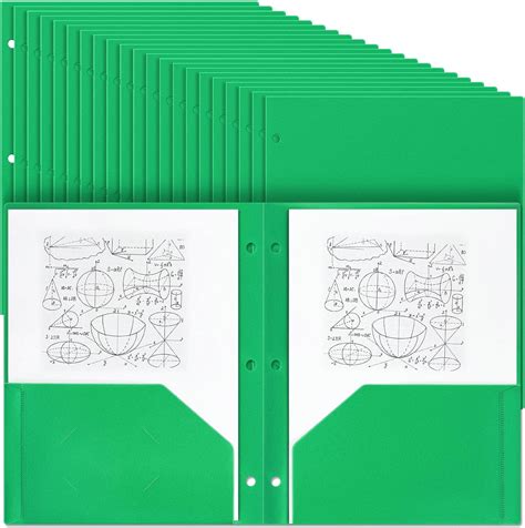 Amazon Yeaqee Plastic Folders With Pockets Bulk Hole Punched