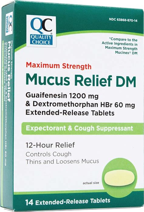 Quality Choice Maximum Strength Mucus Relief DM Cough Suppressant And