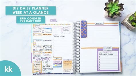 Erin Condren Daily Duo Plan With Me Diy Week At A Glance In A Daily