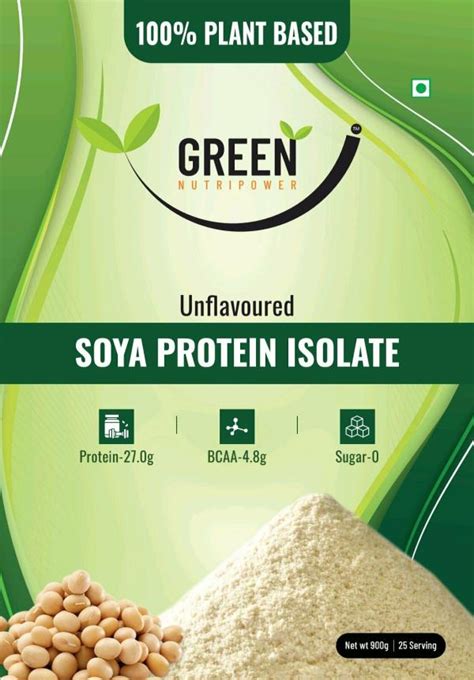 Green Nutripower Soya Protein Isolate Powder Unflavoured 100 Plant