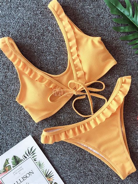 Bikini Sexy Bikini Volants Femmes Nouées Costumes Milanoo