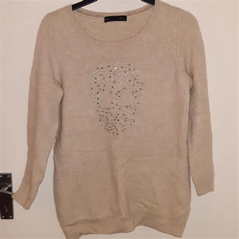 Nude Cashmere Sweater With Skull Detail Previously Depop