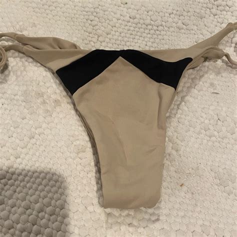 Versace Swim Gianni Versace Nude Side Tie Bikini Bottoms Small
