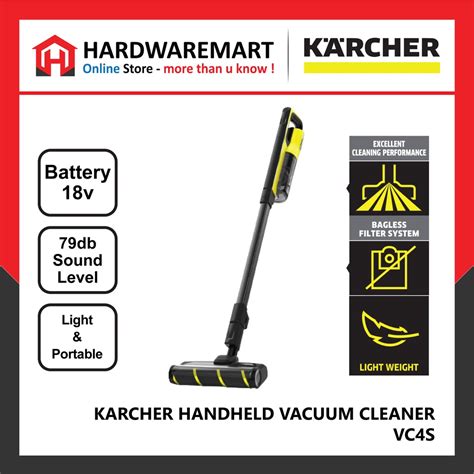 KARCHER VC 4s ( VC4S ) CORDLESS HANDHELD VACUUM CLEANER 18V - HardwareMart