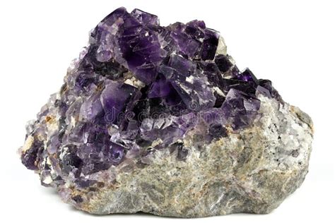 Rough Fluorite (fluorspar) Crystals Isolated Stock Image - Image of ...