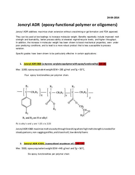 Joncryl additives in polyester synthesis