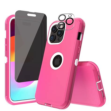 TASHHAR IPhone 15 Pro Case With Privacy Screen And Lens Protector