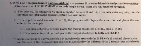 Solved 4 Write A C Program Named Assignment04cpp That