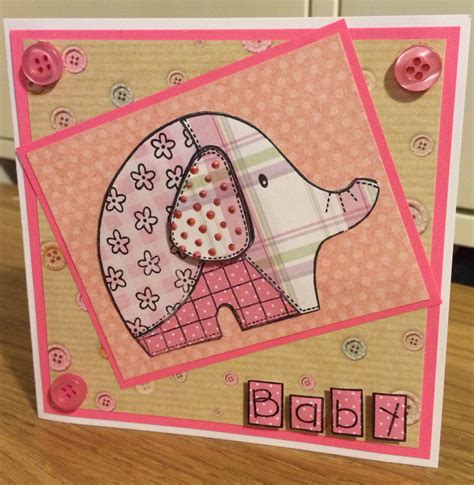 Items similar to Handmade Baby Girl Card - New Baby, Baby Shower ...