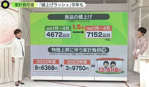 物価高で今年の家計は？――2年間の負担増は「13万円超」、去年以上の「値上げラッシュ」か 6月以降に落ち着きも