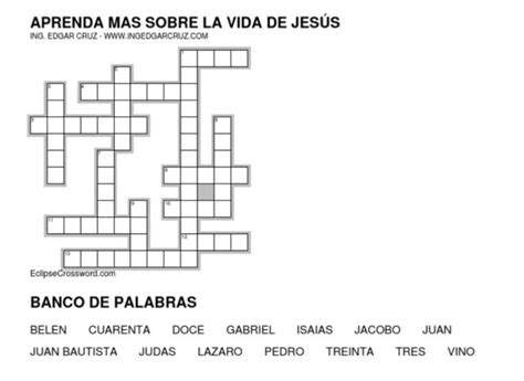 Crucigrama De La Vida Publica De Jesus Brainly Lat