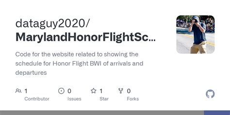 Github Dataguy2020marylandhonorflightschedule Code For The Website