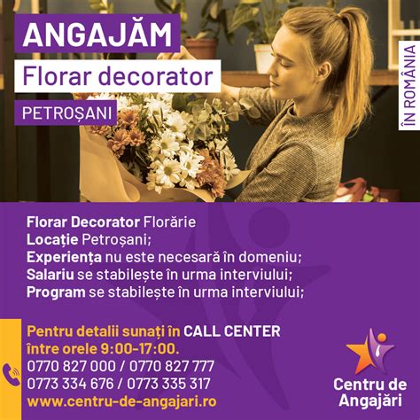 Florar Decorator Centru De Angajari