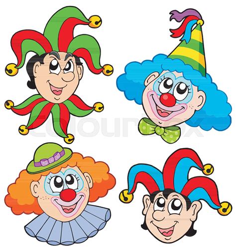 Clowns Head Collection Stock Vector Colourbox