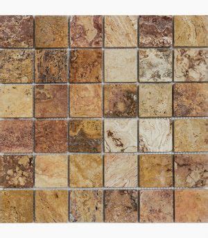 22 AUTUMN BLEND Tumbled Travertine MOSAIC Ozer Tile Stone