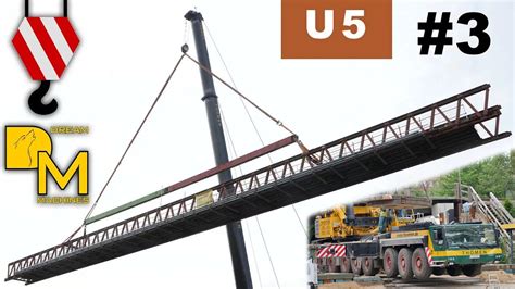 Awesome Mobile Crane 500t Heavy Crane Installing Pedestrian Bridge