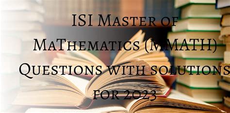 Isi Master Of Mathematics Mmath Mcq Questions With Solutions