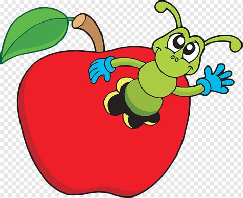 Worm, apple, food, leaf, flower png | PNGWing