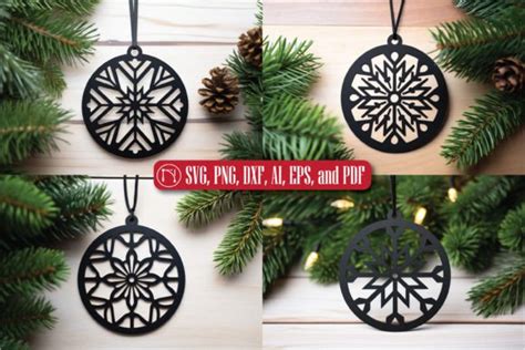 Christmas Snowflake Ornament Svg Bundle Graphic By Ngised · Creative Fabrica