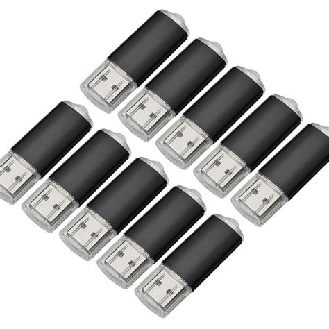 Kootion 10pack 1gb Usb Flash Drive Memory Stick Storage Thumb Pen Drive Swivel Black