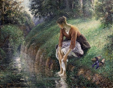 Camille Pissarro Woman Bathing Her Feet In A Brook Flickr