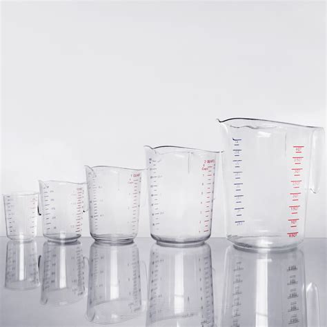 Choice 5 Piece Clear Plastic Measuring Cup Set