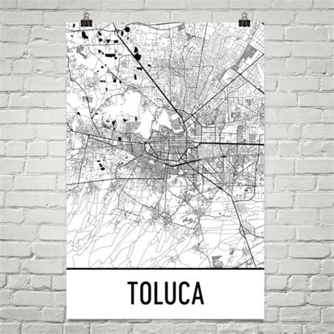 Toluca Mexican Map Toluca Art Toluca Print Toluca Mexico - Etsy