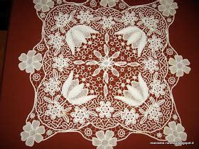 MACRAME RUMENO POINT LACE CENTRO TAVOLA 85x85 Romanian Lace