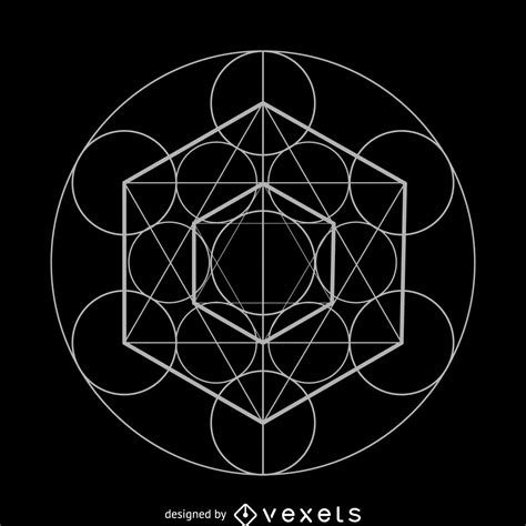 Descarga Vector De Diseño De Geometría Sagrada Del Cubo De Metatron