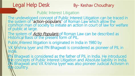 Public Interest Litigation Ppt