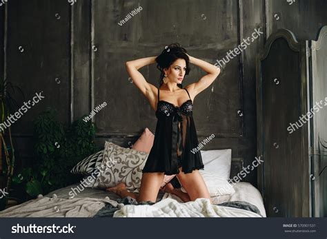 Beautiful Woman Lingerie Showing Long Legs Stock Photo 570901531 Shutterstock