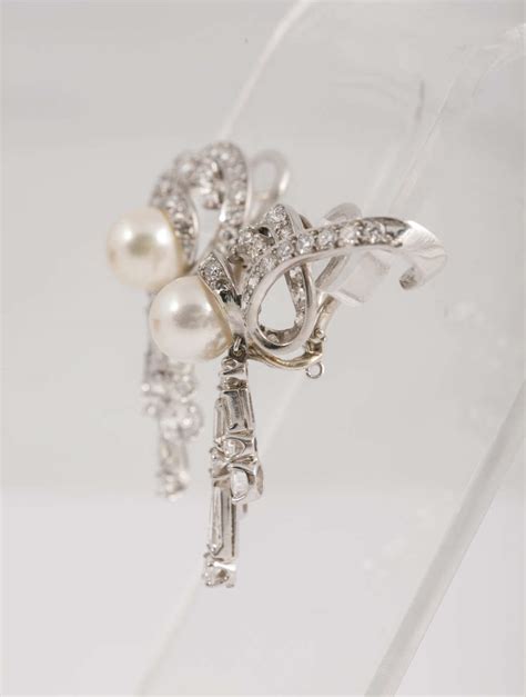 Harry Winston Diamond And Pearl Ear Clips For Sale At 1stdibs