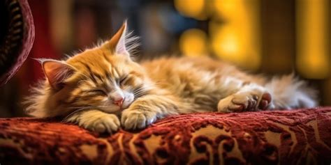 Premium Ai Image Orange Tabby Cat Sleeping Peacefullyxa