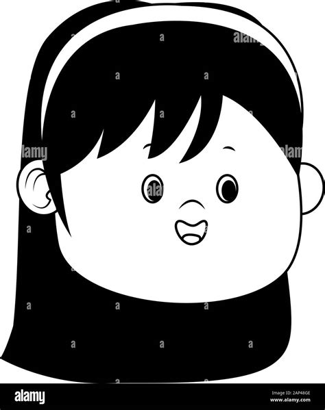 Cartoon Happy Girl Face Icon Flat Design Stock Vector Image And Art Alamy