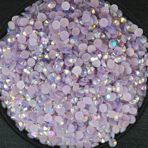 PCS SS Round Light Purple Resin Hot Fix Acryl Flatback Rhinestone Beads DIY In