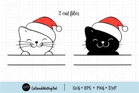 Christmas Funny Cat Clipart Graphic By Catandme · Creative Fabrica