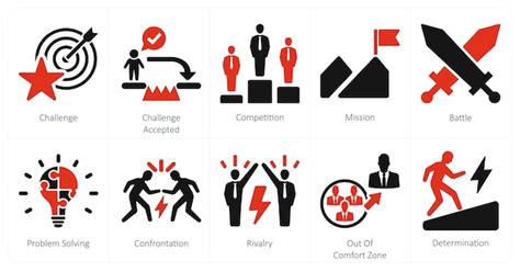 premium vector  set   challenge icons  challenge challenge