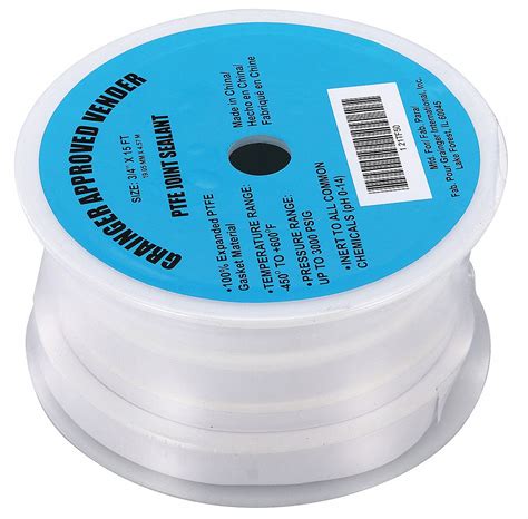 Grainger Approved W Ptfe Joint Sealant Tape White Length