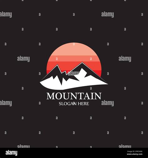 Mountain Sun Logo Design Concept Template Vector Stock Vector Image