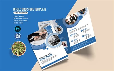 Creative Business Bifold Brochure Template. Word & Photoshop